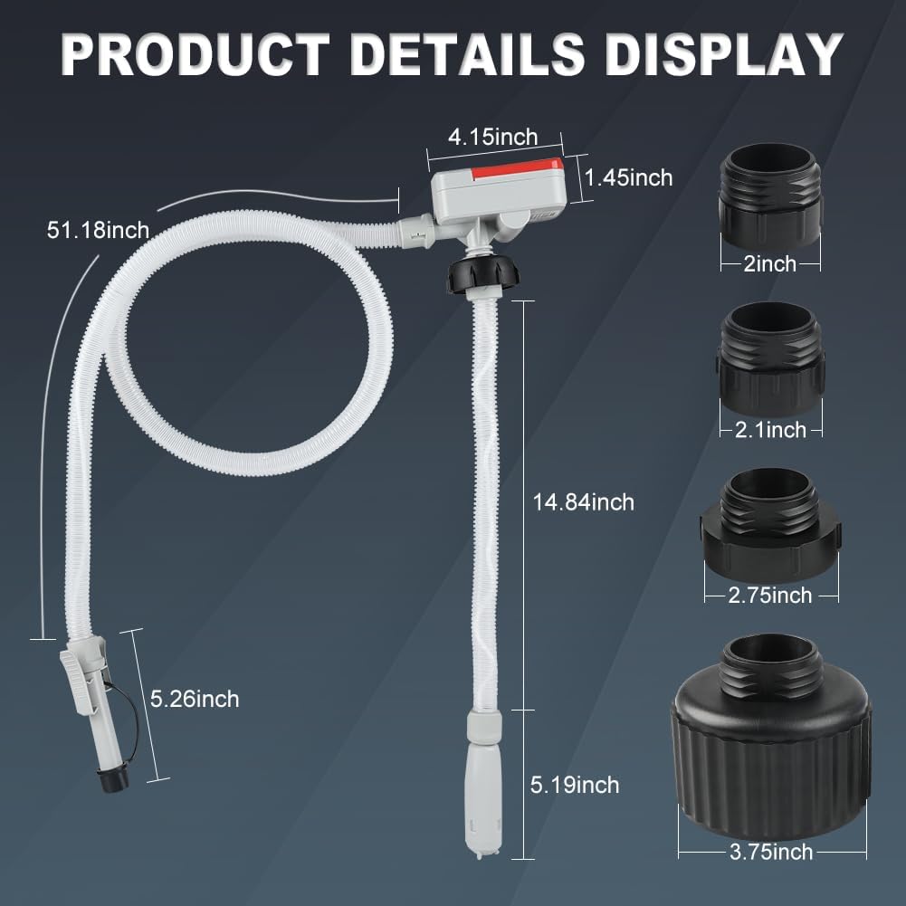 Portable Electric Fuel Transfer Pump Battery Powered Liquid Siphon Pump With Flexible Hose For Gas Cans No Batteries Included