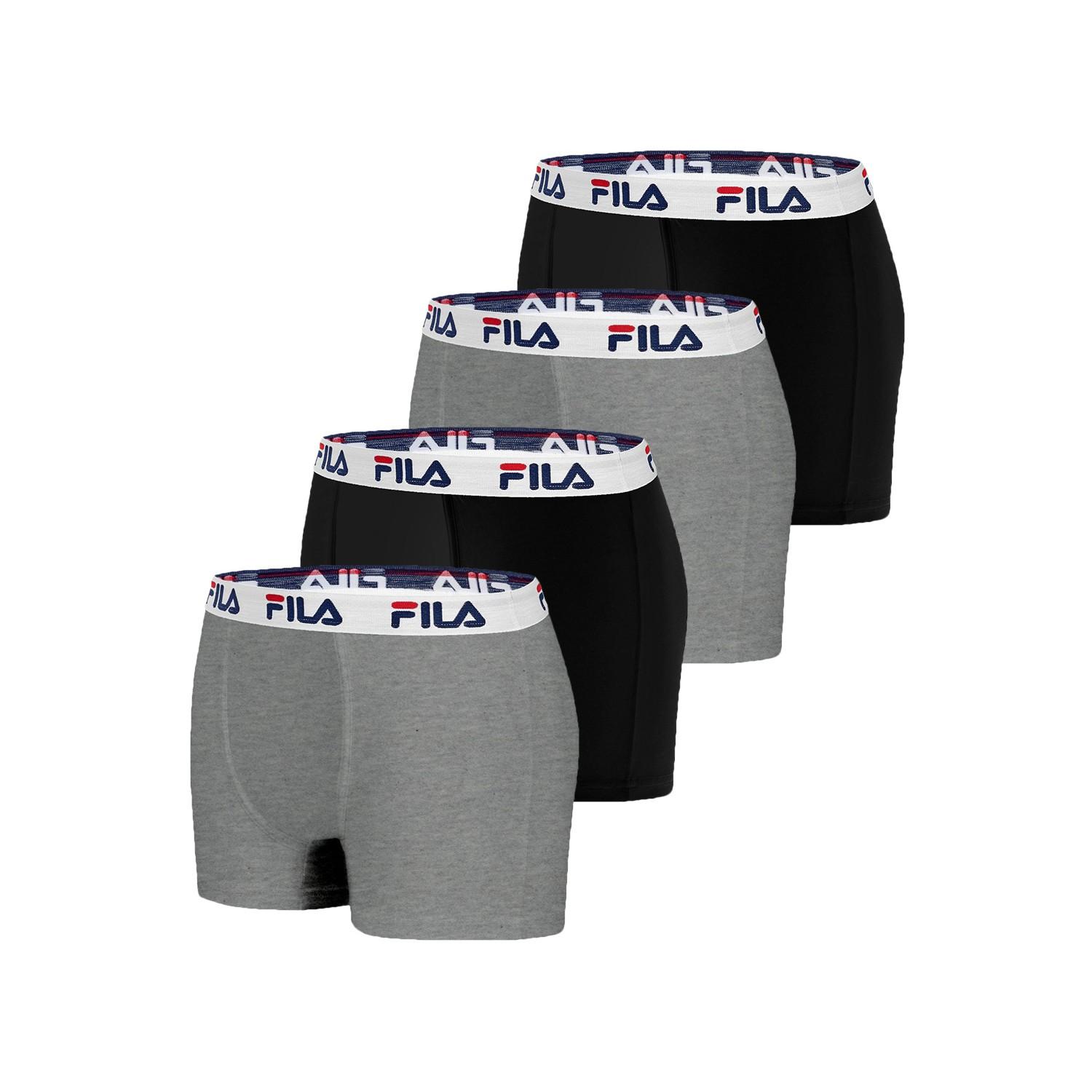 Lot de 4 Boxers Coton homme FU5016 Uni L noir
