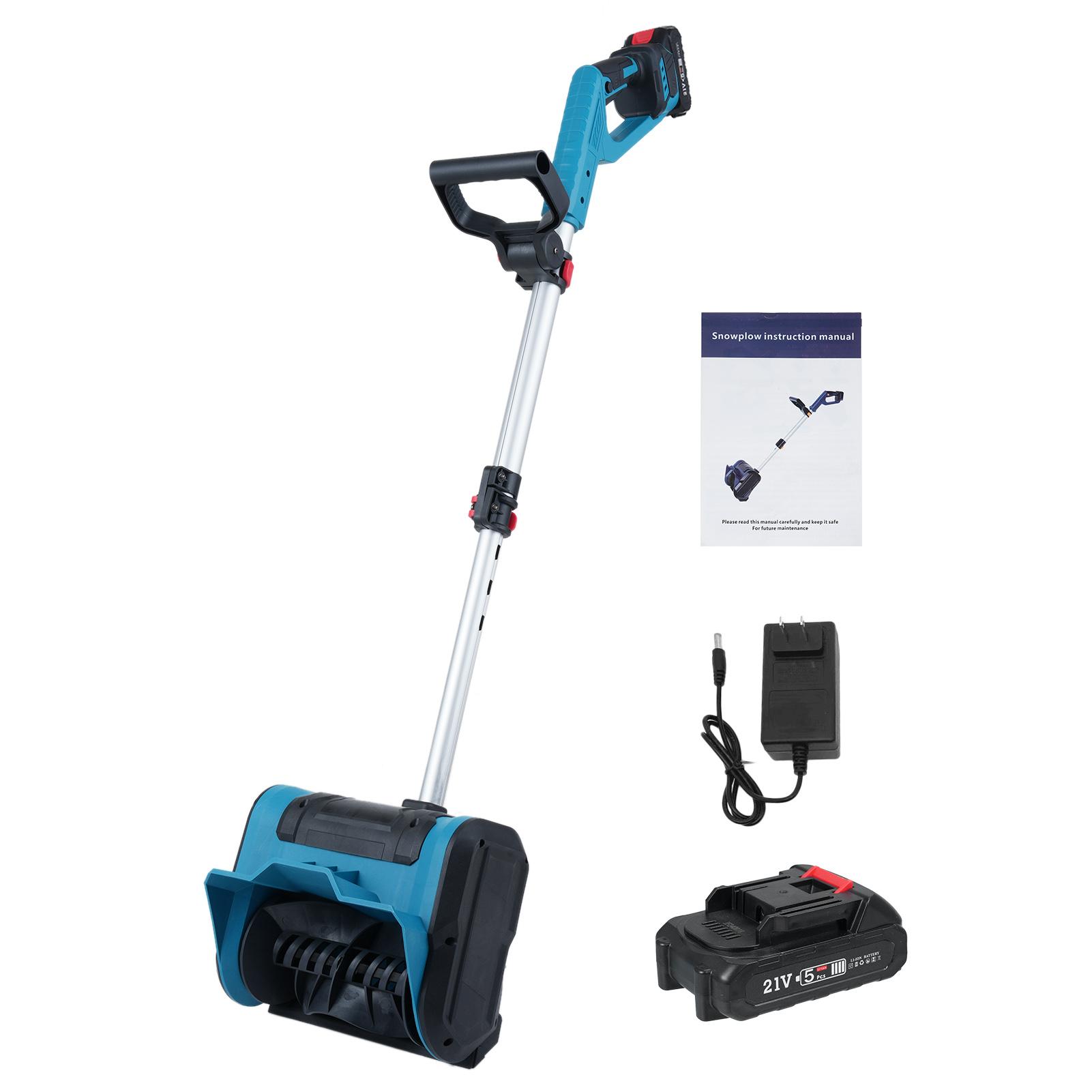 

Электрическая лопата для уборки снега 21 В, аккумуляторный бесщеточный снегоочиститель, перезаряжаемый снегоочиститель с US Plug & 2 Battery