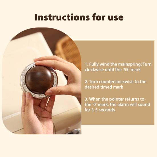 Manyetik Mekanik Mutfak Zamanlayıcısı 60 Dakika Geri Sayım Şişe Açacağı ile Pil Gerektirmez Paslanmaz Çelik Kendini Disipline Etme Hatırlatıcısı Yemek Pişirme Çalışma