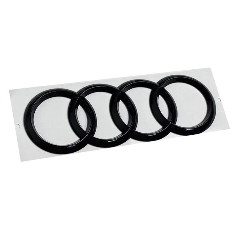 For Audi 4Ring Logo ABS Black Car Hood Front Grill Emblem Rear Trunk Badge A6 Quattro Sline 50TDI Emblem Car Accessories