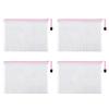 4Pcs A4 File Bag Waterproof Multi-purpose Zipper Pouches Portable File Storage Bag