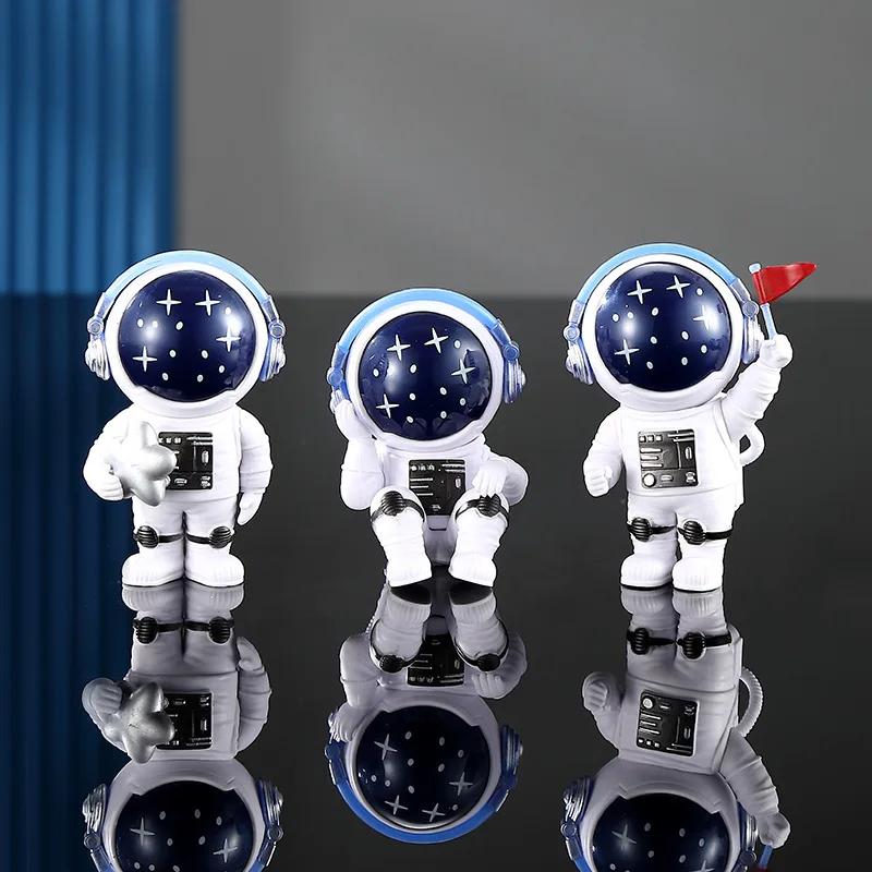3 pcs Astronaut Figure Statue Figurine Spaceman Sculpture Educational Toy Desktop Home Decoration Astronaut Model For Kids Gift