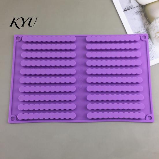 Uniform Bar Shaped Cavities Silicone Chocolate Mold, 20 Non-stick Flexible Baking Tray, Heat Resistant Holiday Snack Crafting Tool Food-grade Mold for