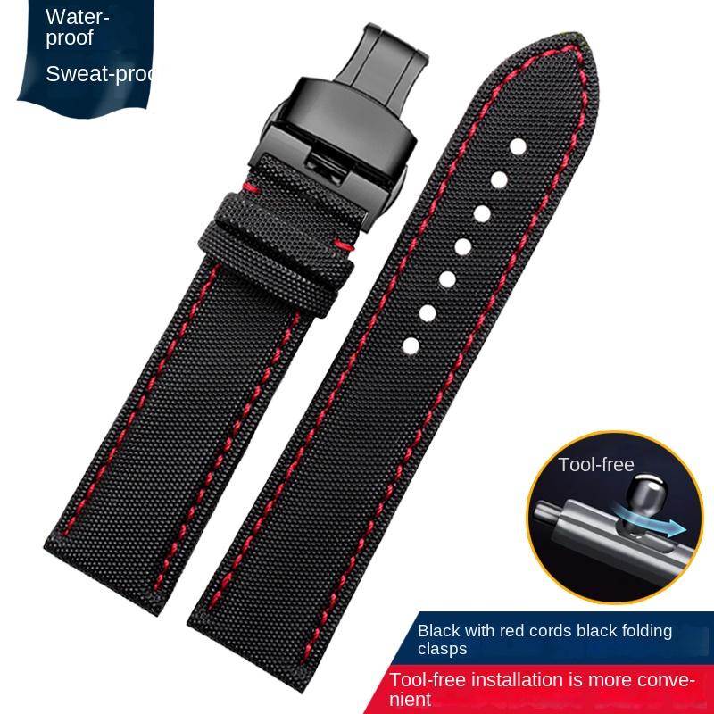 Schnellwechsel-Uhrenarmband Für MIDO Helmsman commander omega Tag Heuer Nylon Canvas Leder Wasserdicht Herren-Uhrenarmband 20mm 22mm