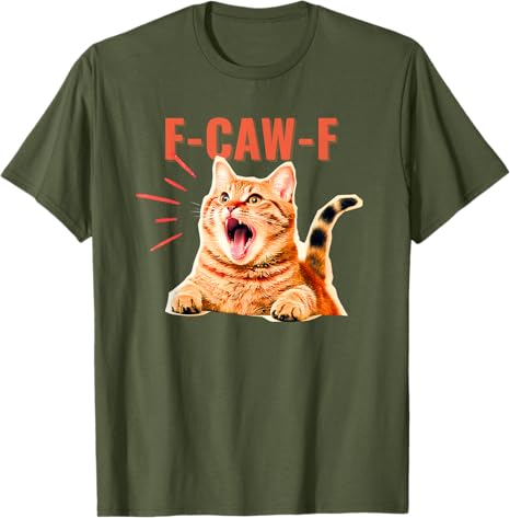 FCawF Funny Cat Humor TShirt FCawF Cat Graphic Sarcastic Saying Tee Cute Y2k Kitten Womens Fashion Novelty Graphic Outfit