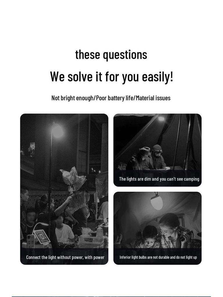 Rechargeable LED Solar Street & Camping Lights for Outdoor and Emergency Use