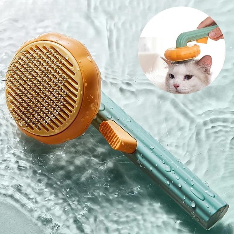 Pumpkin Pet Brush Self Cleaning Slicker Brush Designed for Shedding Dog Cat Grooming Comb Removes Loose Underlayers and Tangled Hair