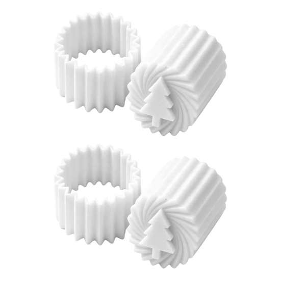 Plastic Mooncake Mold Double-Sided Press Mold, 2-in-1 Pastry Stamp, Christmas Kitchen Decorator Tree Design Decorative Baking Tool for Homemade