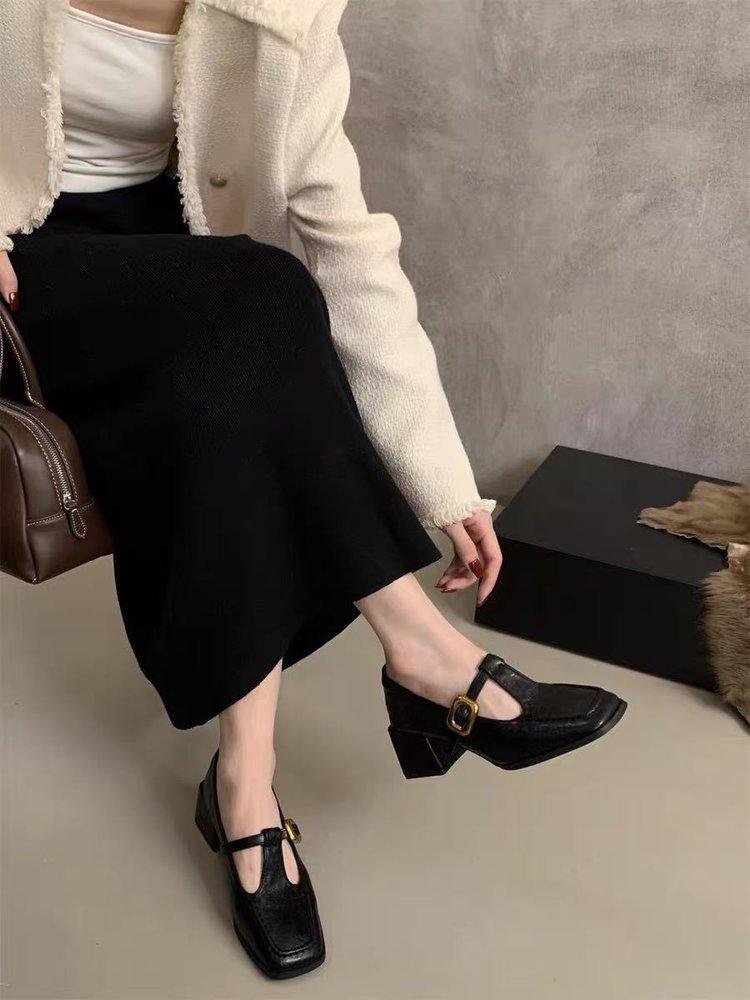 French retro student Mary Jane shoes women's 2026 spring and autumn new temperament thick heel commuting thick heel small leather shoes women