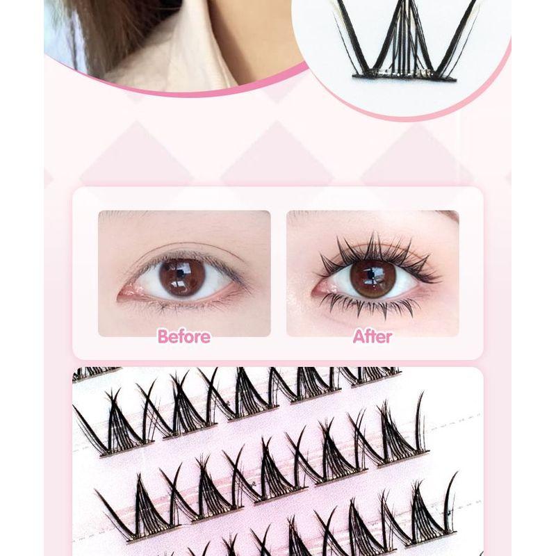 LuxeFlutter - Natürliche Crisscross Cluster Klebefreie Falsche Wimpern