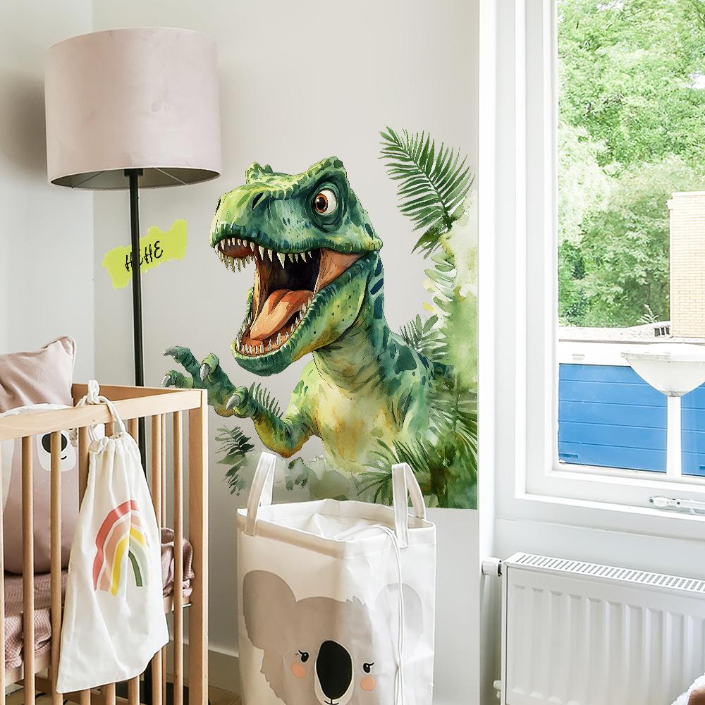 2 Pcs Simulation Dinosaur Children Bedroom Living Room Home Background Landscaping Decoration Wall Stickers