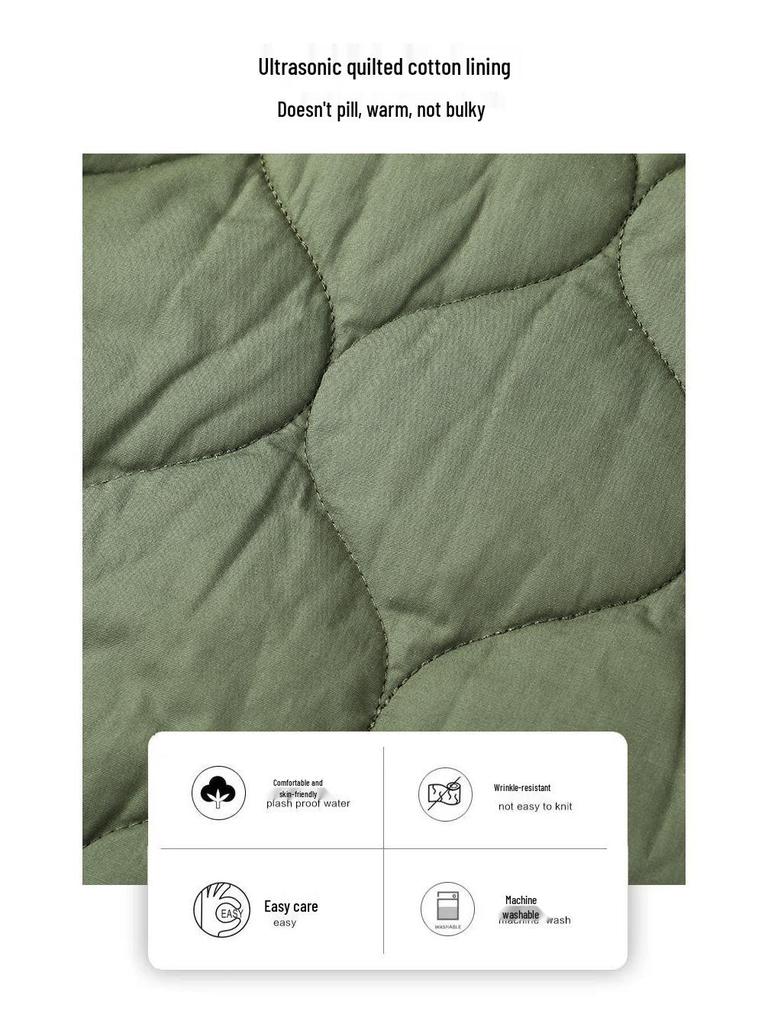 JEEP SPIRIT Quilted Cotton Workwear Jacket - Casual, Thick, Versatile for Autumn/Winter