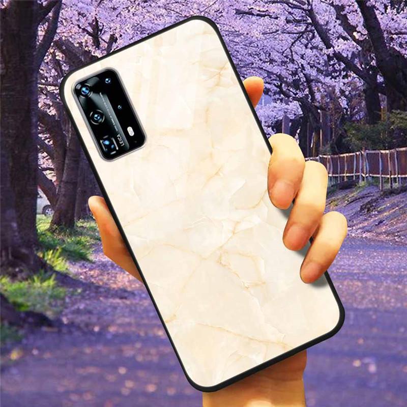 For Huawei P40 Lite / P40Pro Case P 40 Tempered Glass Starry Marble Hard Back Cover for Huawei P40 Pro / P40Lite E Cases Coque