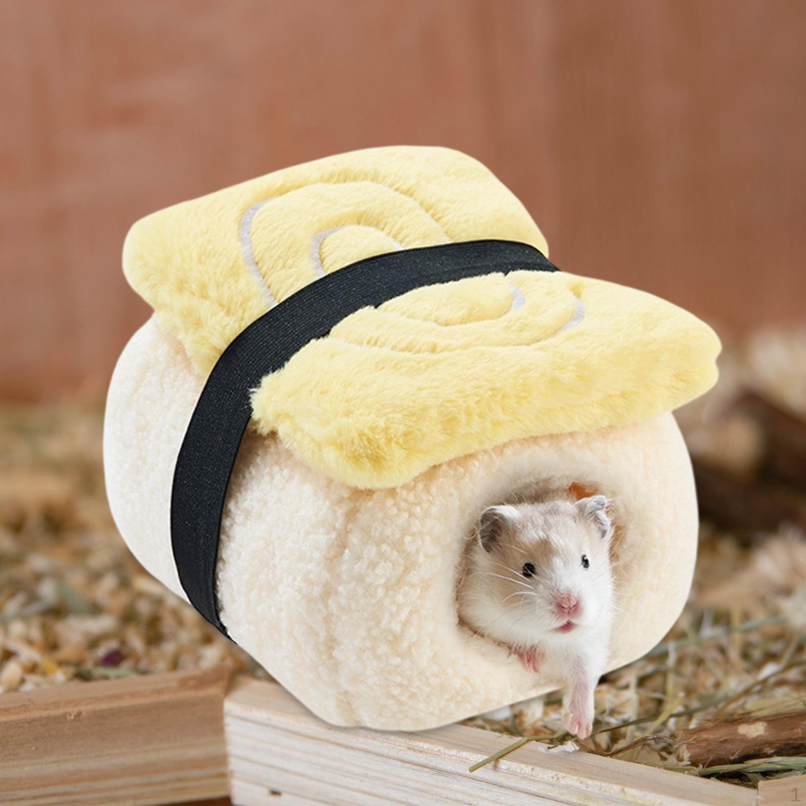 

Hamster Bed Guinea Pig Cave Cute Cozy Winter Sushi Shape Small Animals Bedding House Hideout for Tamakoyaki design