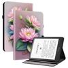 For Amazon Kindle Paperwhite (2024) Lærveske Mønstertrykt Støtte Nettbrettdeksel med Kortlommer