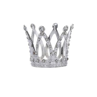 Princess Topper Metal Mini Crown Cake Topper Cute Romantic Crystal Rhinestone Tiara Heart DIY Cake Decoration Wedding