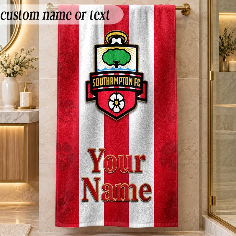 Beach TowelSouthampton FC Custom Name Text Personalized Soft Towel for Beach Pool Indoor Home Decor Gift