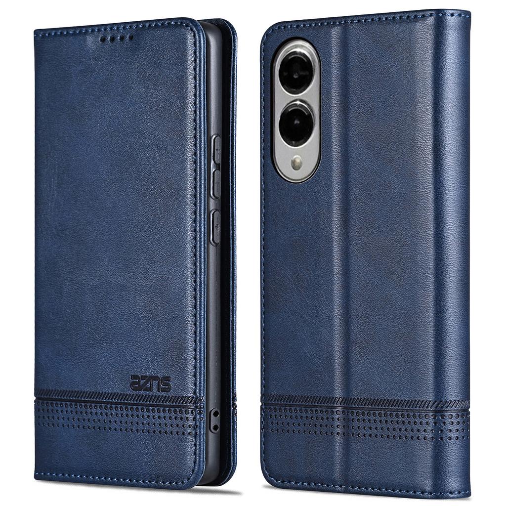 AZNS For Samsung Galaxy S25 Edge Case Cowhide Texture PU Leather Wallet Phone Cover