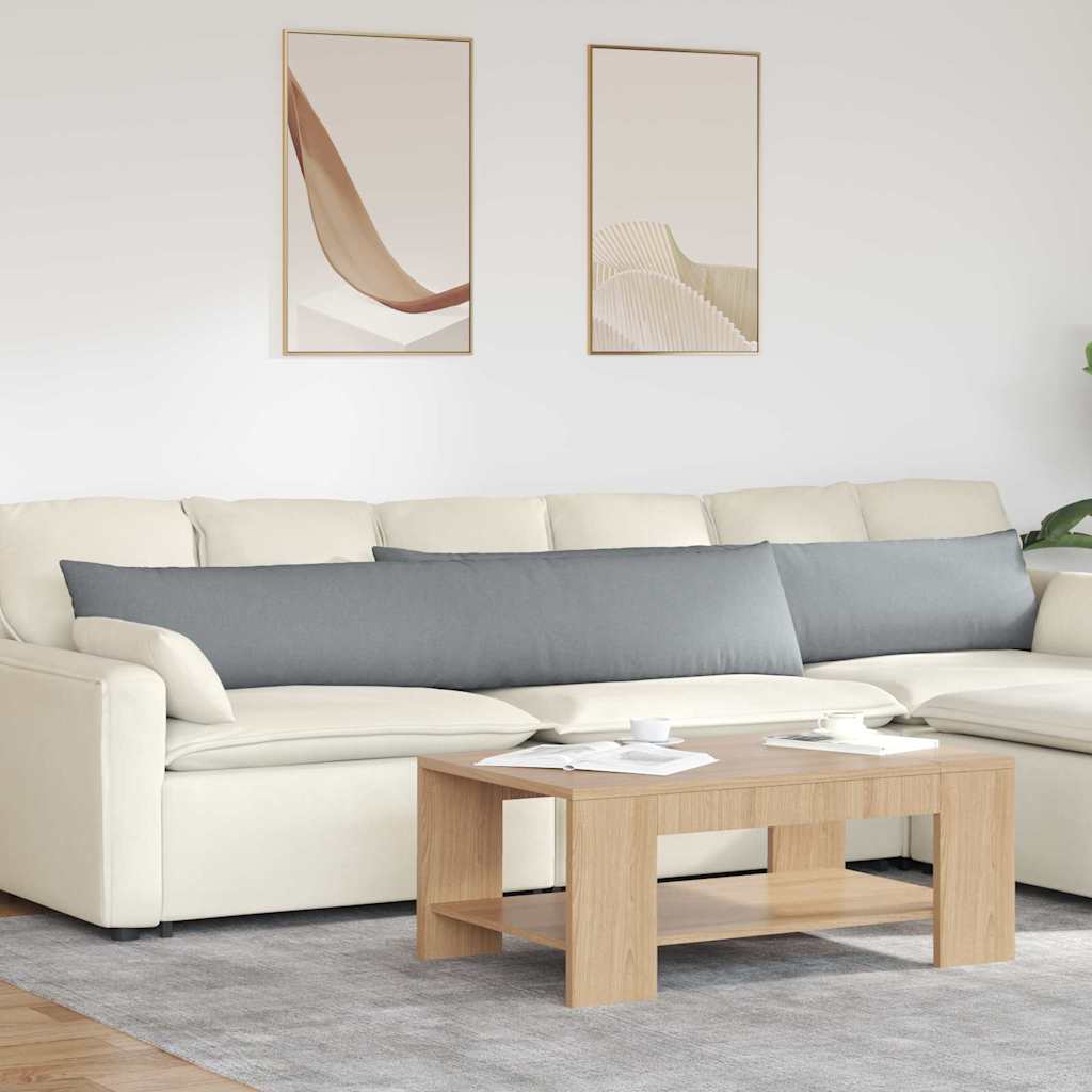 Sofa Cushions 2 Pcs Light Grey 200 X 40 Cm Fabric