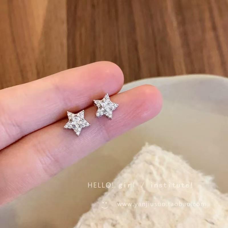 Серьги-гвоздики из серебра 925 пробы со звездой из циркона для женщин, для сна, бесплатные серьги, проколы ушей, дизайнерские аксессуары для ушей