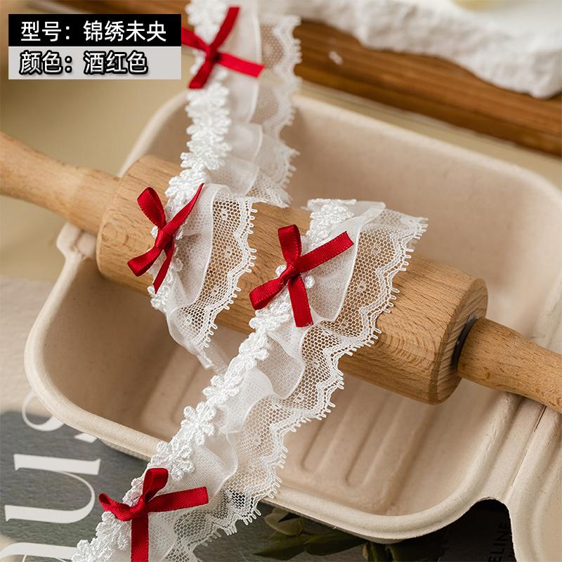 2Meters Doll Clothes Pet DIY Lace Trim Ribbon For Decorative Clothing Sewing Accessories Needlework Bow Fabric DIY Crafts Supply