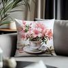 Hot CCup of Flowersew Cushion Cover Antidustmite Pillowcase Invisible Zipper Silky Short Plush Sofa Cushion Cover