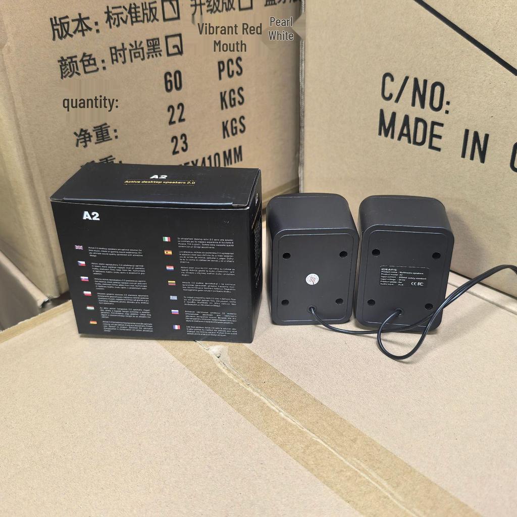 Mini USB Desktop Speaker Pair with Large Volume and Luminous Design for Computers and Laptops