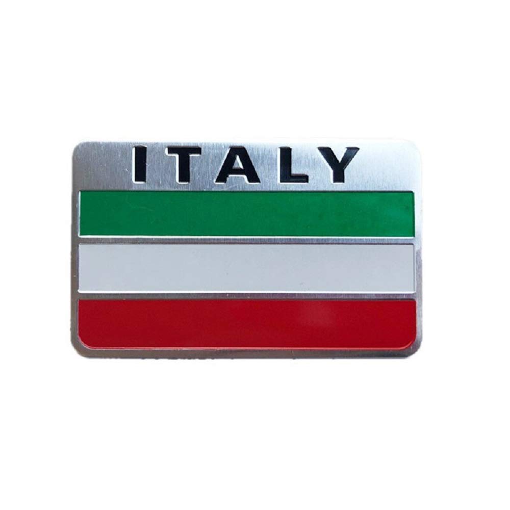 TK.Felly Aluminum Plate Italy Emblem Sticker Flag Car Decoration Flag Waterproof Set of 4