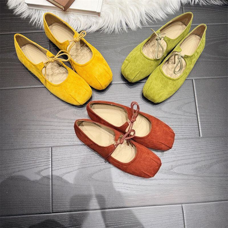 Fashion Women Square Toe Flats Loafers Shoes Fashion New Summer Sandals 2025 Elegant Trend Woman Sneakers Walking Lace Up Mujer Zapatos