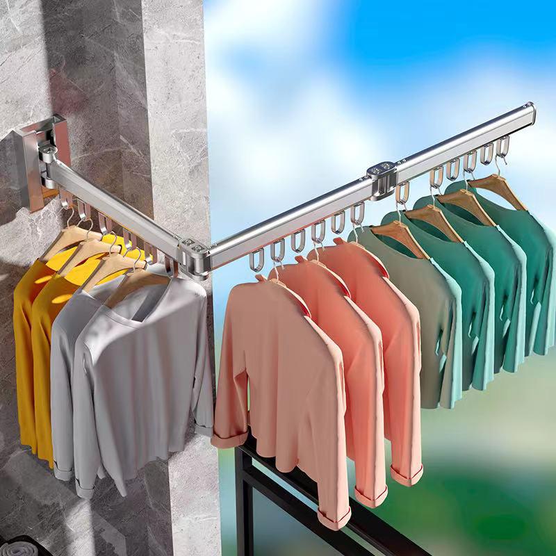 Wall-Mounted Foldable Clothes Drying Rack for Balcony and Bathroom