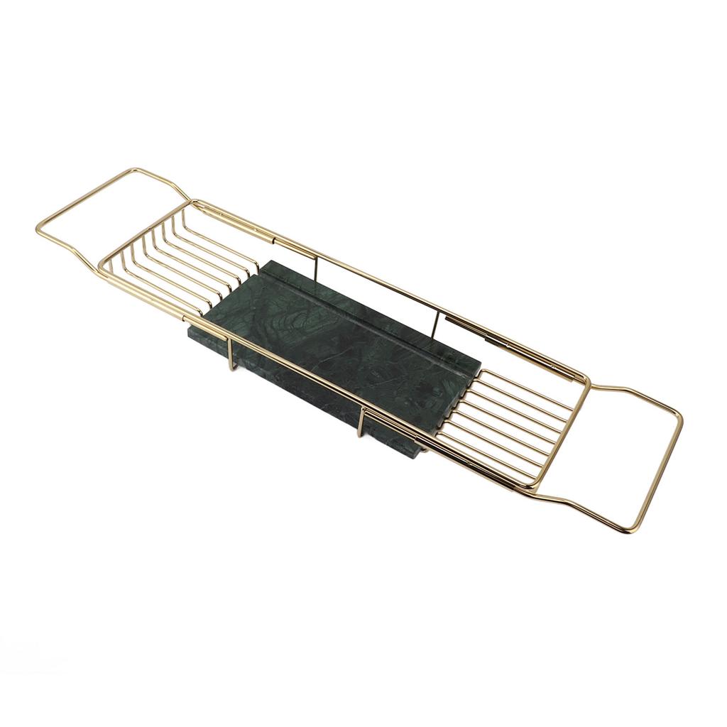 Metal Marble Bathtub Rack Anti Slip Space Saving Multi Functional Expandable Bathtub Tray House