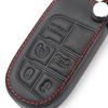 Premium Leather Key Cover for Jeep Liberty, Renegade, Grand Cherokee, & Compass