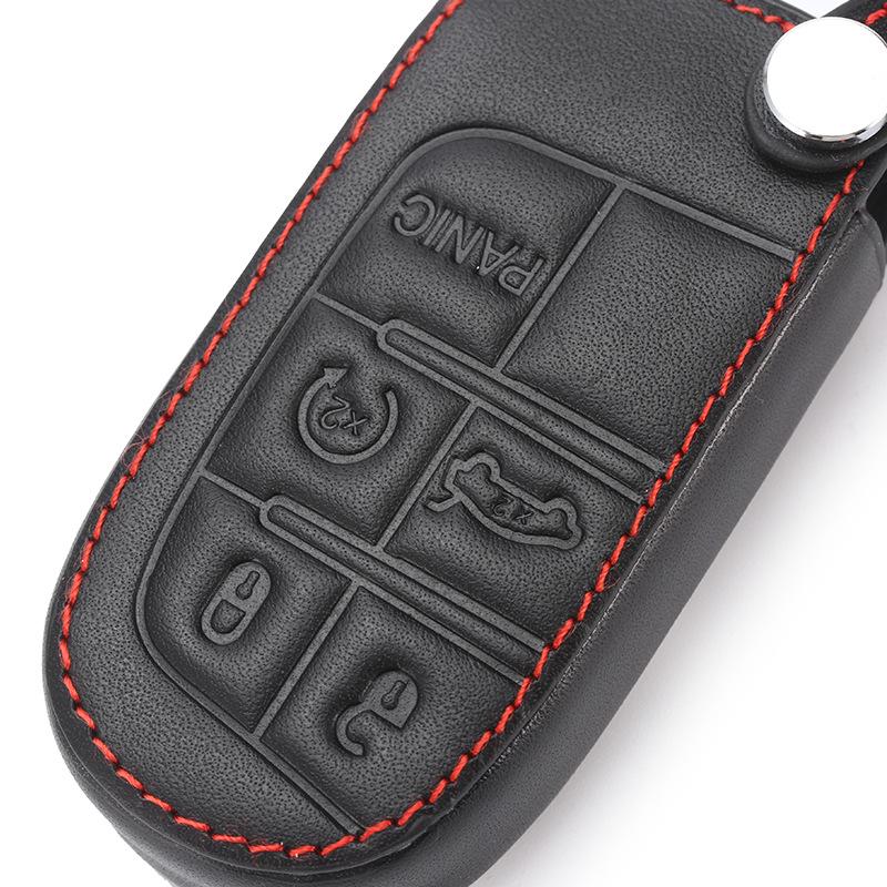 Premium Leather Key Cover for Jeep Liberty, Renegade, Grand Cherokee, & Compass