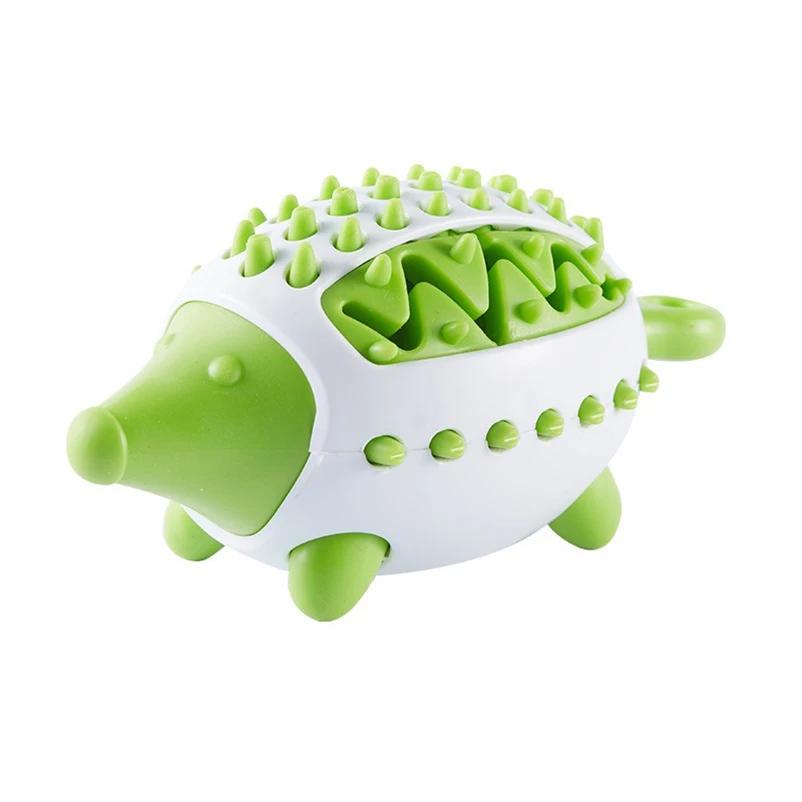 

Interactive Dog Chew Toy for Aggressive Chewers Leak Proof Treat Dispensing Ball Hedgehog Design Teething Puppy Teeth XS зелёный
