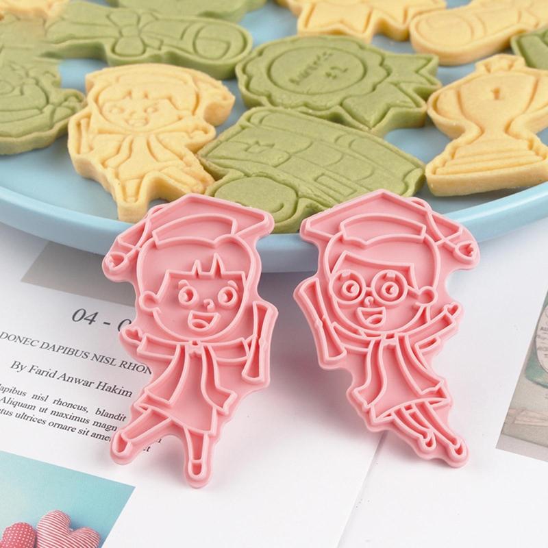 Cookie Cutters Graduation Series Biscuit Mold Baking Tool Kitchenware Plastic Material DIY Gadget Gift for Baking Lovers