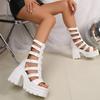 Fashion 2025 New Women High Heel Sandals Summer New Thick Heel Waterproof Platform Sandals Thick Bottom Dance Runway Fashion Shoes Women