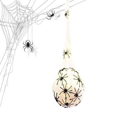 Halloween Spider Egg Sacs with LED Lights Light Up Spider Webs Lighting Spider Web Egg for Yard Lawn Tree Party Indoor Outdoor