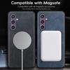 Magnetic Cases for Magsafe Leather Case for Samsung Galaxy S24 S23 S22 Ultra S23 FE S21 Plus Luxury Wireless Charge Phone Back Protection Cover