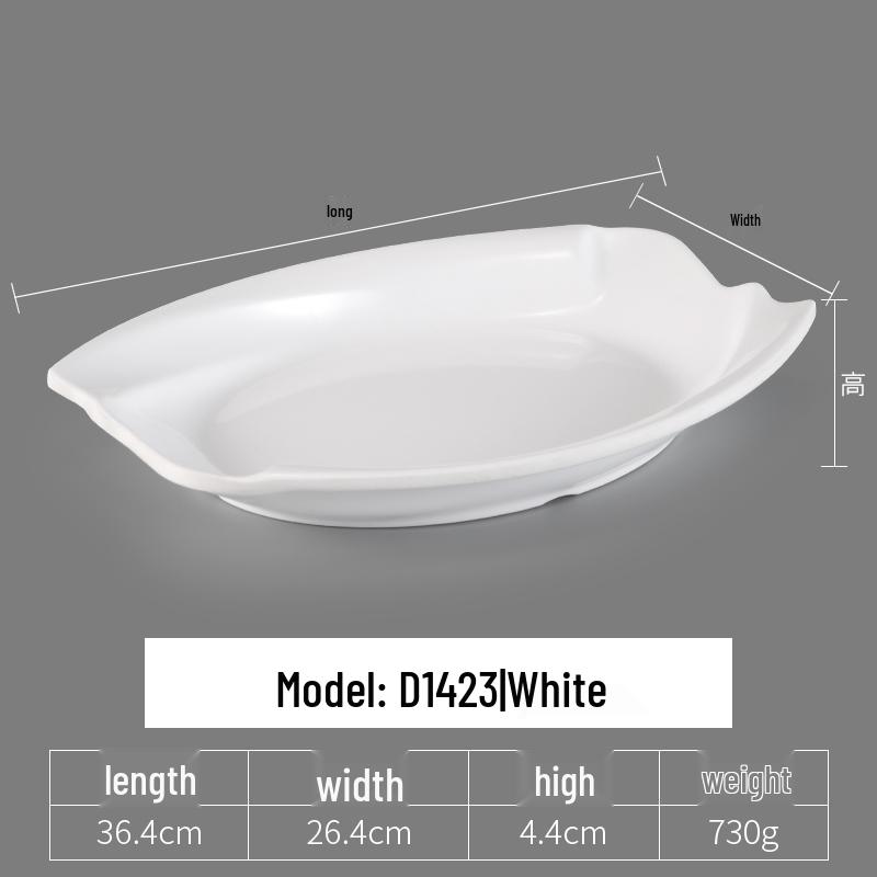 Irregular Shaped White Melamine Plates for Hotel & Restaurant - Porcelain Imitation Cold Dish Saucers