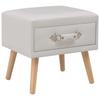 Day and Night - Day and Night White Nightstand 40x35x40 Cm Synthetic Leather