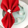 Valentine's Day Wedding Pearl Napkin Clasp Roses Creative Round Pearl Napkin Rings for Restaurant Family Table Decoration
