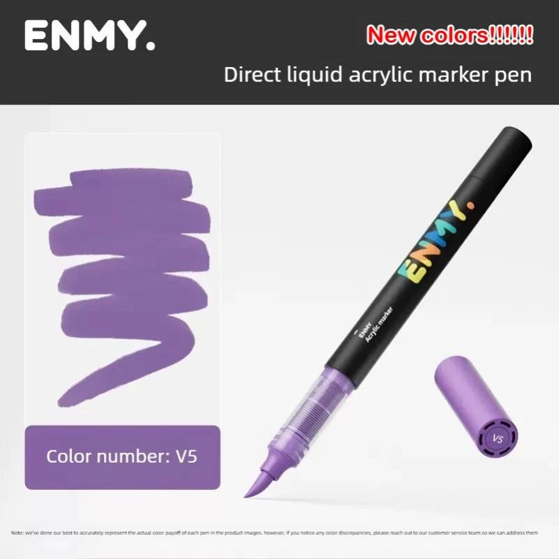 1 PC ENMY 80 Colors Direct Liquid Acrylic Markers Blendable Soft Tip Non-Transparent Art Markers School Supplies Stationery