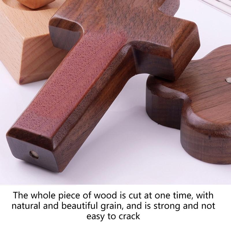 Natürliches Walnussholz Religiöses Stehkreuz Ornament mit abnehmbarem magnetischem Ständer Kirche Zuhause Ostern Glaube Handwerk