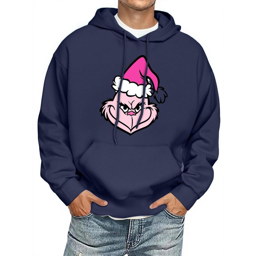 Men's Print Hooded Sweatshirt Long-Sleeve Casual Pullover Hoodie Hooded Sweatshirt
