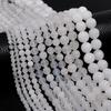 4/6/8/10/12mm Natural White Chalcedony Stone Beads Round Loose White Jade Stone Beads For Jewelry Making DIY Bracelet Necklace