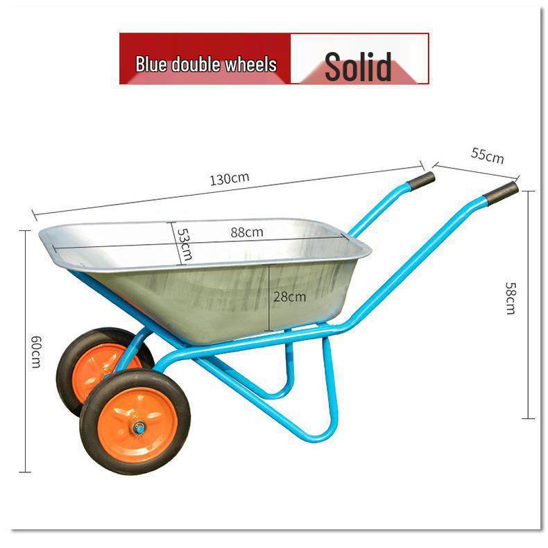 Wytrzymała taczka budowlana i rolnicza: Łatwa do pchania taczka na błoto, piasek i ziemię