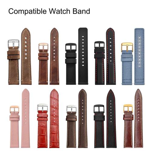 WOCCI 20mm Stainless Steel Polished Pin Buckle Watch Band Replacement Clasp, Rose Gold (Large)
