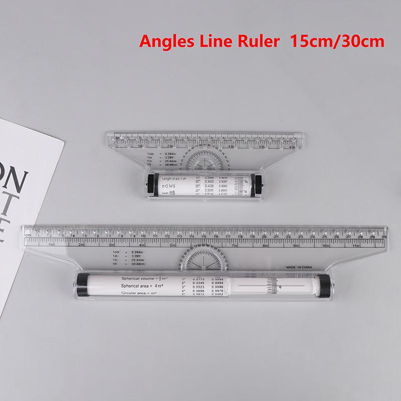 1Pc Angles Line Ruler 15/30cm Multi-Function Drawing Tool Metric Rolling Ruler Clear Parallel Rolling Ruler