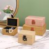 Convenient Travel Storage Box Wicker Pattern Jewelry Presentation Case Multi Functional Wooden Earrings Necklaces Holder